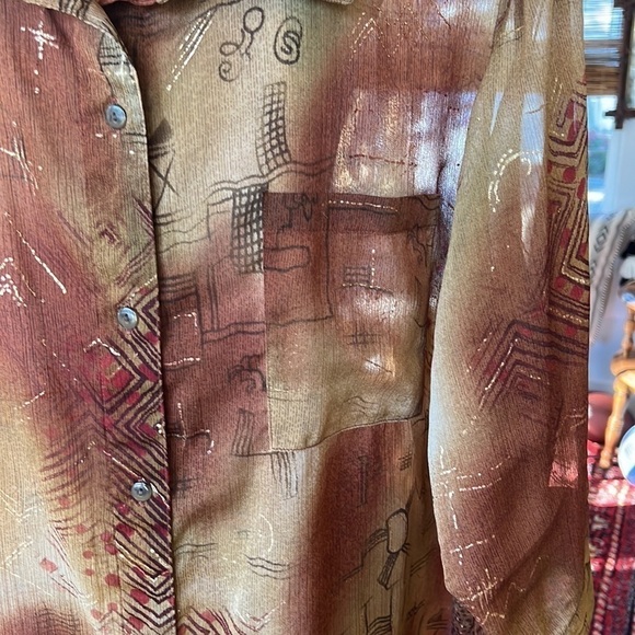 COLDWATER Creek sheer blouse - Picture 4 of 9